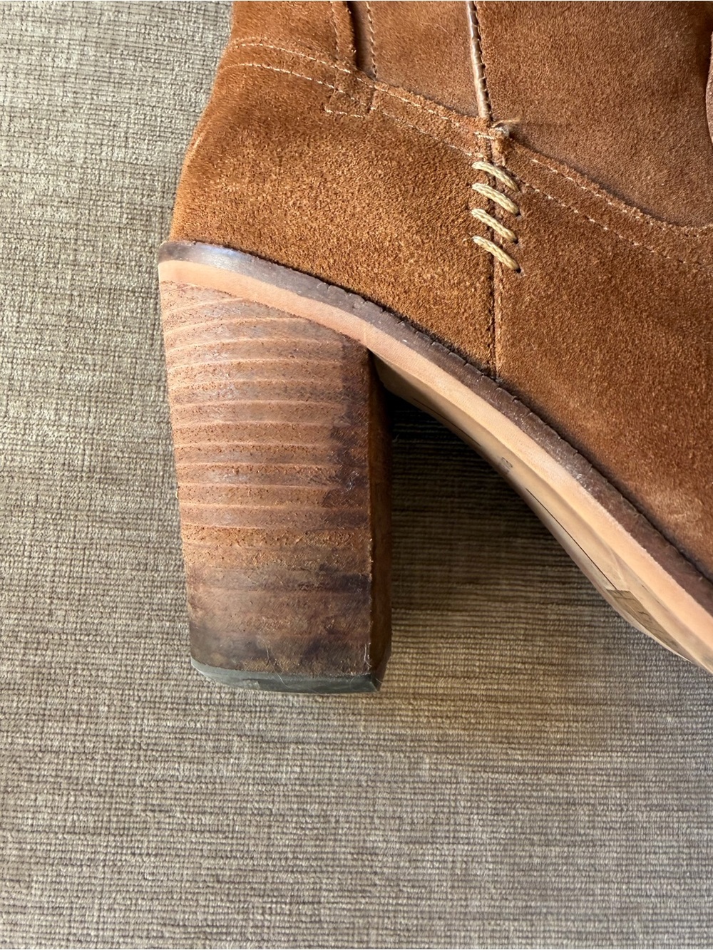 Dolce Vita Brown Suede Over-the-Knee Block Heel Boots - Picture 3 of 6